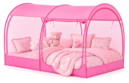 Alvantor Moskitonetz, Betthimmel, Traumzelte, Privatsphäre, Doppelgröße, Schlafzelte, Innenbereich, Pop-Up-tragbarer Rahmen, atmungsaktiv, Cottage Pink (Matratze Nicht im Lieferumfang enthalten)