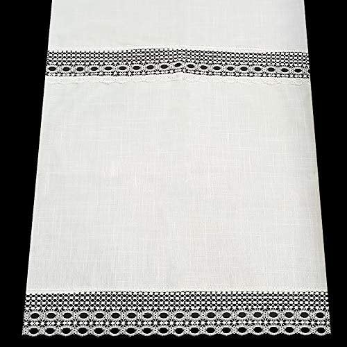 LAGARTERANA Cortina Cocina con PUNTILLA Y ENTREDOS DE GUIPUR (100 x 150 cm)