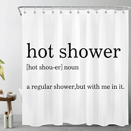 LB Duschvorhang-Set Definition Persönlichkeit individuell prägnant schwarz und weiß Duschvorhang für Badezimmer mit Haken 182,9 x 182,9 cm wasserdichter Polyesterstoff Badezimmer Dekorationen