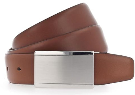 Vanzetti Herren Leder Gürtel Belt Ledergürtel bombiert Cognac 35 mm Herrengürtel (100)