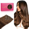 WENNALIFE Clip in Extensions Echthaar, 40cm 16 Zoll 120g 7pcs Schokoladenbraun Hair Extensions Clip in Echthaar Remy Clip in Haarverlängerung Natürliche Echthaar Extensions