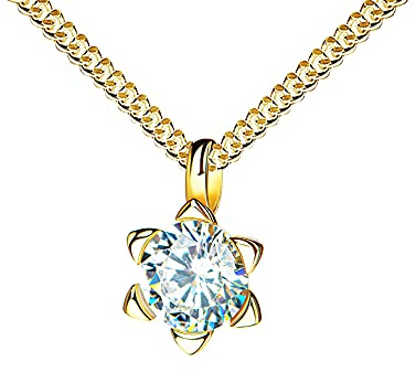 Anhänger 585 Gelbgold 14 Karat mit Zirkonia-Stein in hochwertiger Goldfassung in Sternform