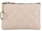 DORIS&JACKY Petit porte-monnaie matelassé en cuir d'agneau souple avec fermeture éclair sur le dessus et porte-clés, beige, Style 1