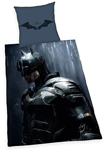 Batman Bettwäsche, Kopfkissenbezug ca. 80x80 cm, Bettbezug ca. 135x200 cm, mit leichtläufigem Markenreißverschluss, 100% Baumwolle, Renforcé
