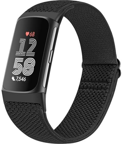 Runostrich Elastisches Nylon Armband Kompatibel mit Fitbit Charge 6/Fitbit Charge 5 für Damen Herren, Stretchy Sport Loop Soft Armband Zubehör für Fitbit Charge 6/Fitbit Charge 5