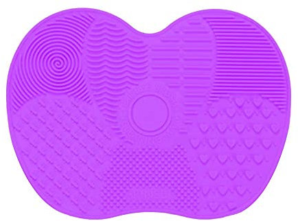 Lmyzcbzl Silikon-Make-up-Pinsel-Reinigungspad, Reinigungsmatte, Schrubber-Pad, Tragbares Waschwerkzeug für Make-up Pinsel (Violett)