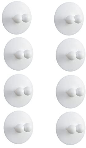 8 Pcs Teethbrush Support,Suction Cup Toothbrush Holder,Silicone Toothbrush Holder,Razor Holder,No Punching Suitable for Toothbrush Towel Razor Bath ball (White)