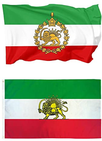 SHANGYU Iran-Flagge, 90 x 150 cm, Grün, Weiß, Rot, Löwe und Sonne, Polyester, für Innen und Außen, Fußballspiel 2022