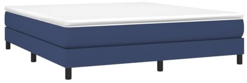 vidaXL Bettgestell, Polsterbett Bett für Schlafzimmer, Bettrahmen mit Lattenrost, Schlafzimmerbett Doppelbett, Blau 180×200cm Stoff