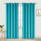 DWCN Blackout Curtains for Bedroom - Thermal Insulated Light Blocking Eyelet Window Curtains for Living Room 66 x 90 inch Length, Turquoise, 2 Panels