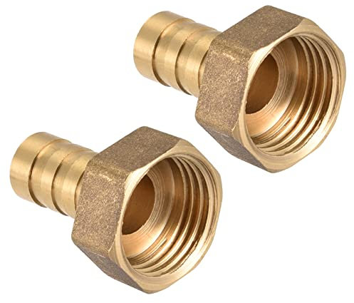 QUARKZMAN 12mm Barb G1/2 Innengewinde x 2STK. Schlauch Stachelfitting für Industrie Vakuum und Flüssigkeit System, [Messing]