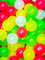 PSYWORK | 100 Stück | 8cm Schwarzlicht Spielball | Neon | Bälle gemischt | UV-aktiv | Neonparty | Kindergeburtstag | Partydeko | weiß | gelb | grün | pink
