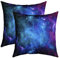 Galaxie Sternenhimmel Kissenbezug für Couch Sofa Bett 40x40cm 2er Set Kissenbezüge Microfaser Auto Stuhl Garten Dekokissen mit Reißverschluss für Sofa Schlafzimmer Wohnzimmer Kissenhülle Lila Blau