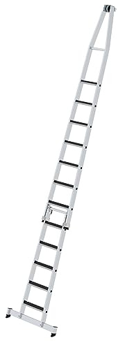 PROREGAL Stufen-Glasreinigerleiter-Satz mit nivello®-Traverse und Clip-Step R13 | 2-teilig | Leiter, Teleskopleiter, Trittleiter, Bockleiter, Sprossen-Doppelleiter