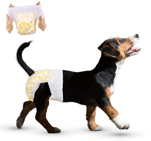 15 Stück XS Anziehbare Einweg-Hundewindeln für Hündinnen - Rüdenwindeln mit dehnbarem Bund Passend für Taille 22-40 cm Welpe Extra Small