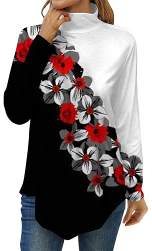 Rüschenbluse,Italienische Mode Damen Damen Mit Kapuze Pullover Damen Wintermantel Wolldecke Mit Ärmel Erwachsene Weihnachten 3D Druck Plüsch Schulterfrei Langarm Pulli Shirt Mit