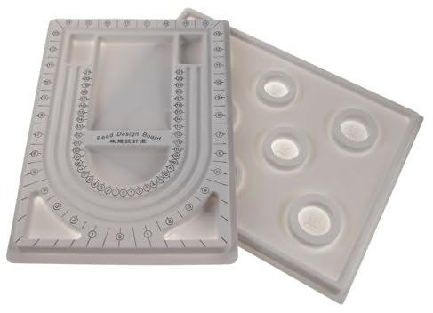 STOBOK 2pcs Bracelet Design Bead Board Necklace Jewelry Making Bracelet Bead Board Craft U-Shaped Bracelet Sizer Board Beadboard for Beading Bracelet Beading Mats Tray Organizer Compartment