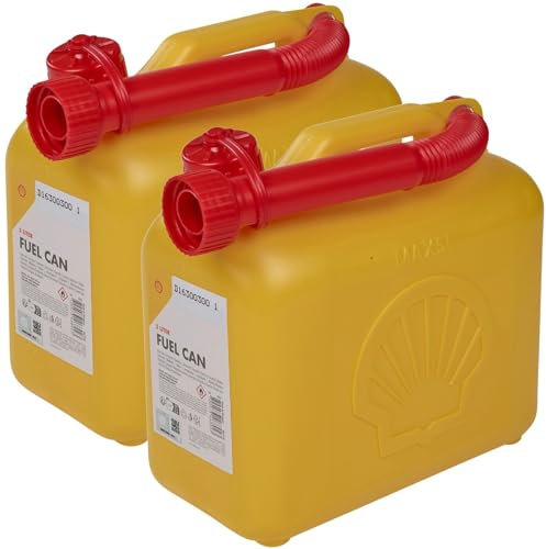 URBNLIVING Lot de 2 bidons de 5 l avec poignée de réservoir de gaz et bec verseur