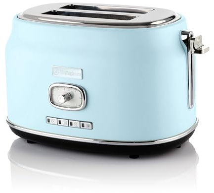 Westinghouse Retro Toaster – 2 Slices – Extra Wide Slots – Warming Rack – 815W – Blue