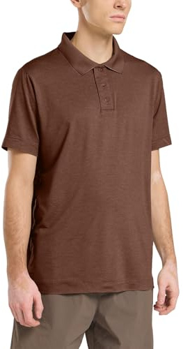 Jack Wolfskin Herren TRAVEL Polo M T-Shirt, Dark Rust Heather, L