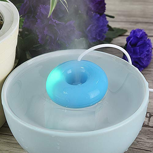 Cool Mist Luftbefeuchter Zerstäubung Spray Luftbefeuchter Gerät USB Donut Luftbefeuchter für Home Office (Blau)