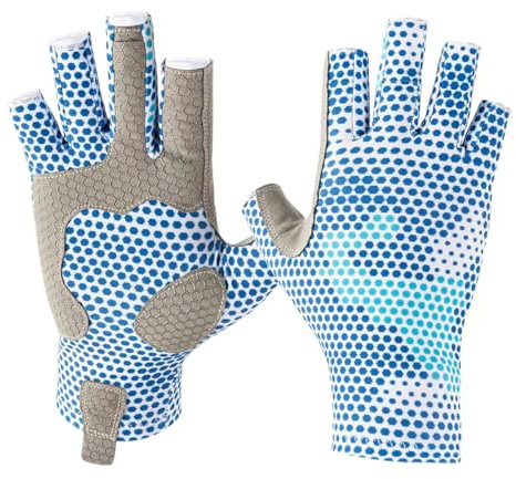 SUJAYU Anti-Rutsch Silikon Angelhandschuhe für Männer & Frauen - UV Sonnenschutz für Segeln, Kajak, Paddling, Rudern - Fliegenfischen Zubehör