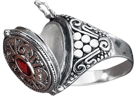 SPONGL Öffnender Ring, Legierung, Gawu-Box-Ringe mit Geheimfach für Schmuck, verstellbare Größe, öffnende Ringe, ethnisches Accessoire für Partys