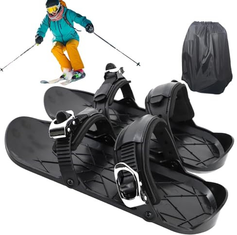 Senermter Schneeschuhe für Herren,Snow Skate - Schlittschuhe - Rutschfestes Skizubehör mit Tragetasche, multifunktionale, verstellbare Kurze Ski für Männer und Frauen, Winterwandern und