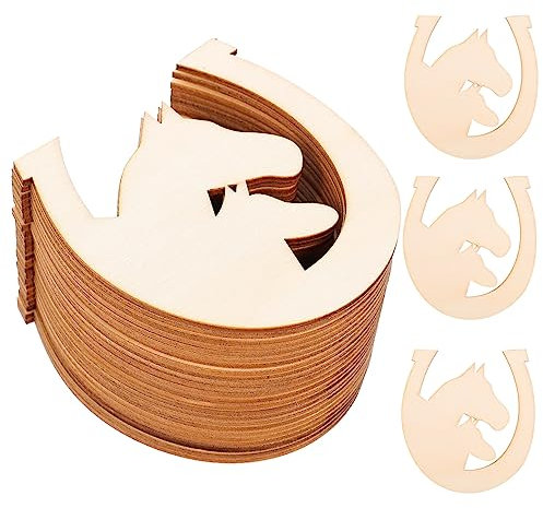 BELLIFFY Hufeisenornamente – 48 Stück Leere -holzscheiben Für Malspielzeug Für Kinder