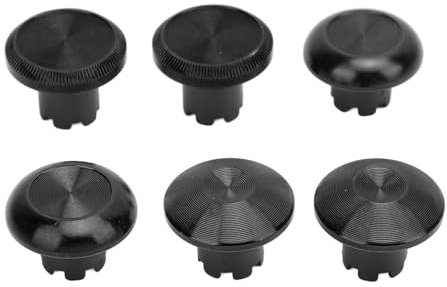 6-teilige Metall-Daumenstifte für Edge-, Elite- und Pro-Controller, Ersatzset mit Standard-, Low-Dome- und High-Dome-Kappen, Verbesserter Kontrolle und (Black)