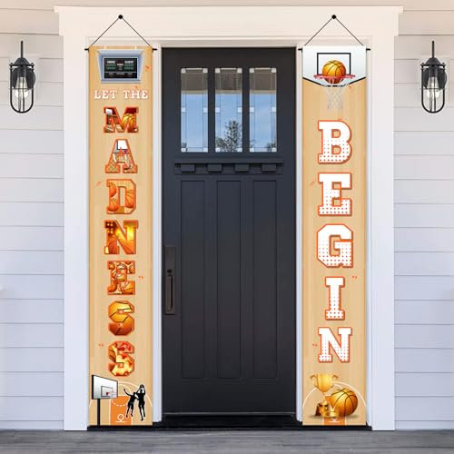 Basketball Party Decorations, 5.9ft Basketball Party Porch Sign, Basketball Party Door Banner, Porch Front Door Basketball Backdrop, Basketball Decorations for Party, Indoor Outdoor Basketball Party
