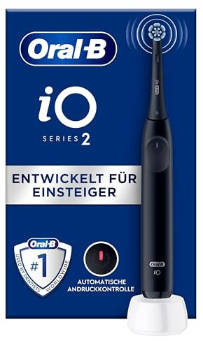 Oral-B iO Series 2 Elektrische Zahnbürste/Electric Toothbrush, 3 Putzmodi für Zahnpflege, Magnet-Technologie, Designed by Braun, Night Black