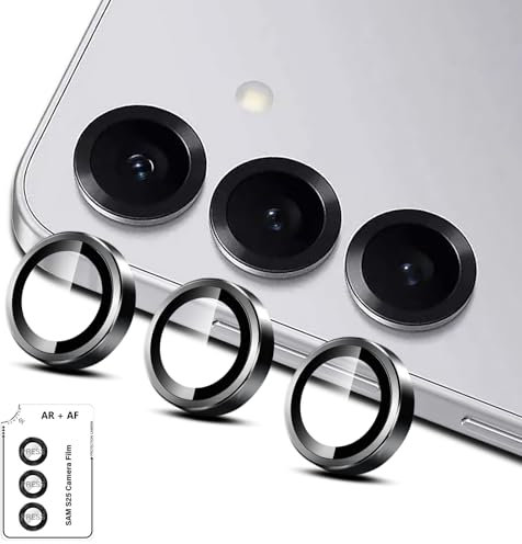Liilaa Caméra Arrière Protecteur pour Samsung Galaxy S25 5G, Individuels Métal Anneau de Lentille, Protection Objectif en Verre Trempé 9H, HD Clair Anti-Rayures Ultra-fin