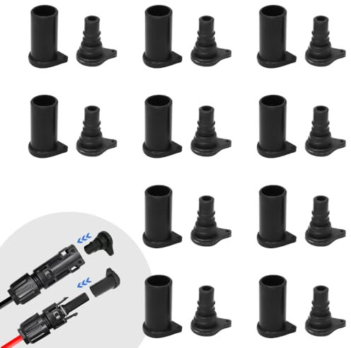 PV-Staubschutzkappe, 10 Stück Wasserdicht Staubdicht Solarpanel Anschlusskappe, Silikon Solar Stecker für Männlich/Weiblich Anschluss