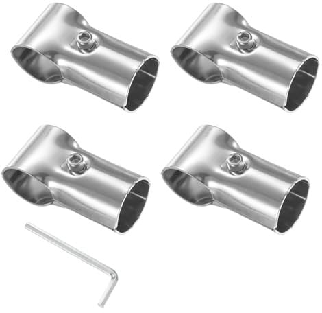 M METERXITY 4-Pack Structural Pipe Connector, T Clamps Stainless Steel Pipe Connector for OD 1.3 or 32MM Pipe, Conduit Connectors