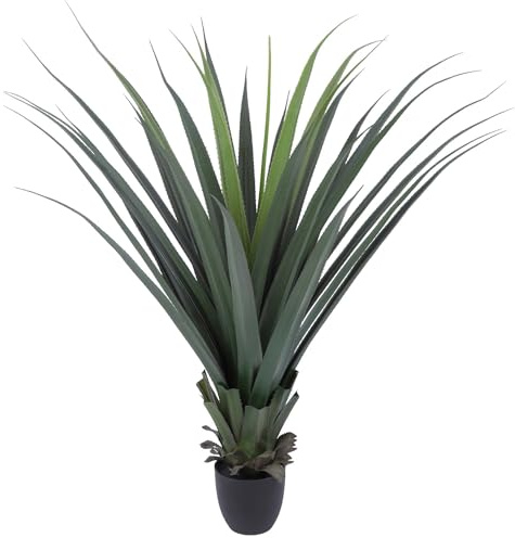 Logkity Artificial Spiked Agave Plant 40inch Faux Agave Plants for Front Porch Patio Indoor Outdoor Home Office Decor