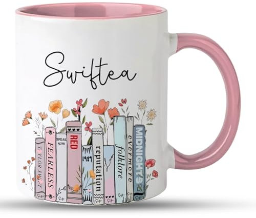 Onperpoe Ceramic Coffee Mug Music Lovers Gifts Merchandise 1989 Album Coffee Cup Presents Singer Fans Merch Stuff Flower Tea Mug 350ml Pink