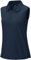 Rdruko Poloshirt Damen Ärmellos Polohemd Atmungsaktiv mit 1/4 Reißverschluss Schnelltrocknendes Sport Oberteil für Golf Tennis und Outdoor - Dunkelblau XL