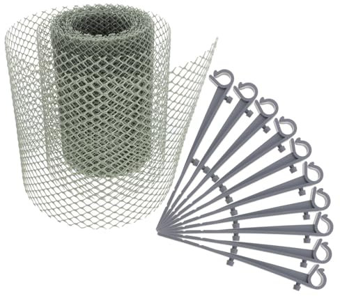 TOBBOMEY Gutter Guard Mesh Net for Roof Gutter with Clips Prevents Blockages from Leaves Debris User-Friendly Installation