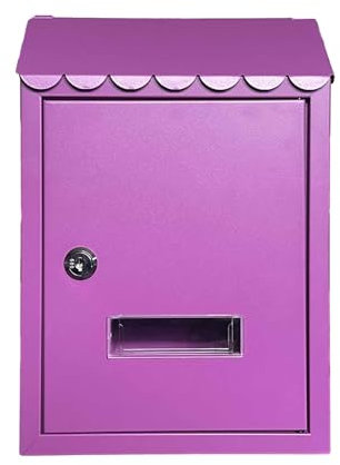 Großer Briefkasten aus Metall mit Schlüsselschloss, Wandhalterung, für den privaten Gebrauch, für Veranda, Hof, Garten, Rosa
