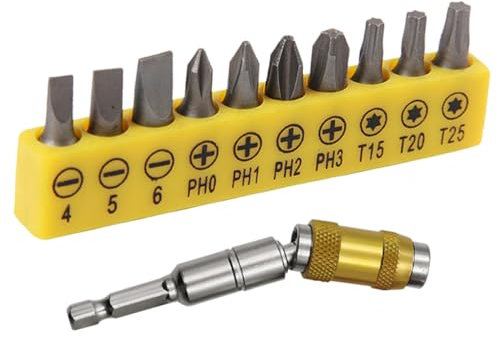 BAZEITFLOW 1 Set Magnetische Pivot Bits Bohrer Bits Magnetischer Bithalter Für Bohrmaschine Pivot Bithalter Schwenkbarer Bitspitzenhalter Bohrerzubehör Und Aufsätze Flex Bohrer Chrom