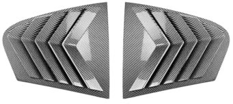 ANZHENGRQ Heckscheibe Jalousie Dreieckig Glas Racing Auto Jalousien Seite Tuyere Vent Spoiler, für BMW 5er G30 2018-2023, Carbon Fibre Pattern