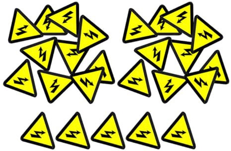 MUCKLILY 50 Stück Blitz-Etikett elektrische Warnschilder Gefahr Warnaufkleber Aufkleber für Schalttafeletiketten Warnzeichen-Aufkleber Sicherheitsschildaufkleber Yellow