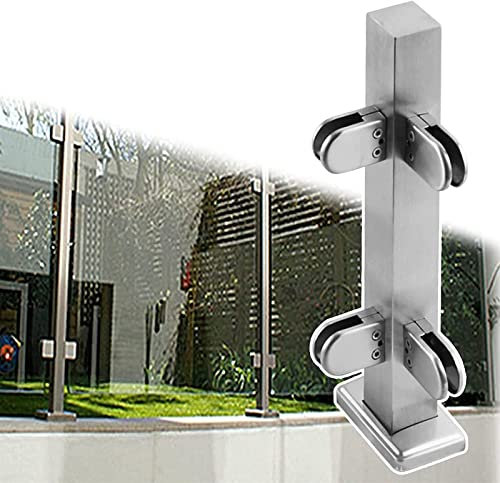 SZITW Poteaux de clôture en Verre, poteaux de Balustrade en Verre, Poteau de Garde-Corps en Verre, kit de Garde-Corps en Verre pour terrasse extérieure, Balcon - Acier Inoxydable, Poteau de pannea