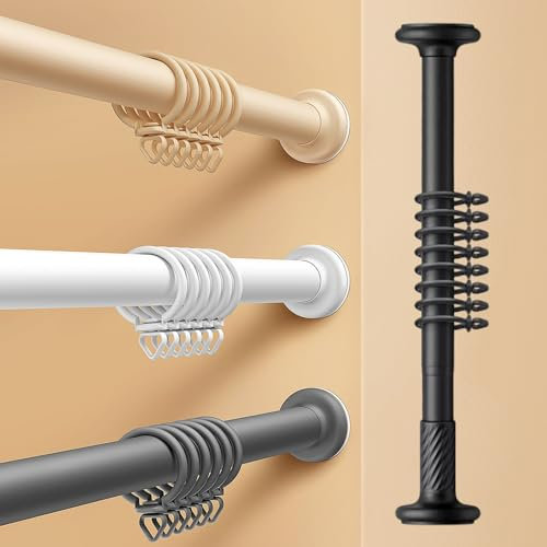 Verstellbare Duschvorhangstange, 68,6 cm, 119,4 cm, Spannstange, ohne Bohren, Metall, Raumteiler, Grau, 1 Stück, ideal für Badezimmer und Räume, einfache Installation, langlebig und stilvoll