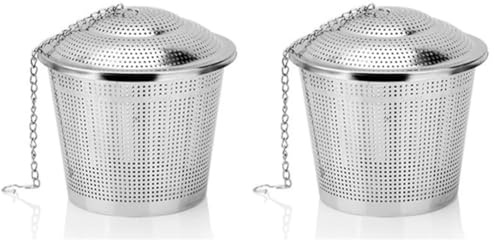 Yarryuter Stainless Steel Tea Leaf Infuser Strainer Spice Mesh Sieve Reusable Diameter 5cm Brewing Teapot Tea Filter