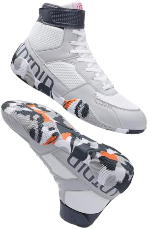 Men's Wrestling Shoes with Lightweight,Sdtdid Boxing Shoes for Gym, Trainning, Powerlifting,Etc., Grey, 12