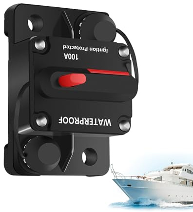 Disjoncteur - Protection contre les surcharges de batterie électronique | Disjoncteur 12-48 V | Fusible associé pour moteur de bateau, véhicules marins, systèmes audio de voiture, camping-cars, ATV