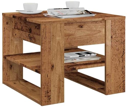 WEMYUFURN Langlebiger Beistelltisch mit Stauraum aus Holzwerkstoff, ideal für Wohnzimmer und Essbereich