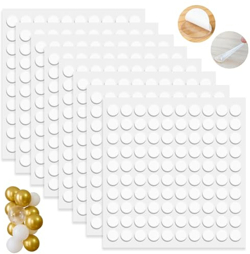 ZJCANGLIU 800 Piezas Puntos Adhesivos Doble Cara,Transparente Adhesivo Redondo, Adhesivo Removible Cinta,Para Globos,Decoración,Bricolaje,Papel,Grosor 1 mm (φ6mm)